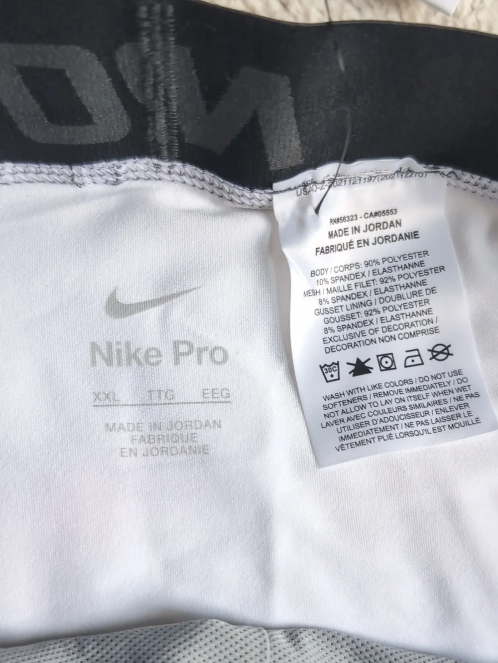 Nike Pro NBA Team Issued White Compression Shorts